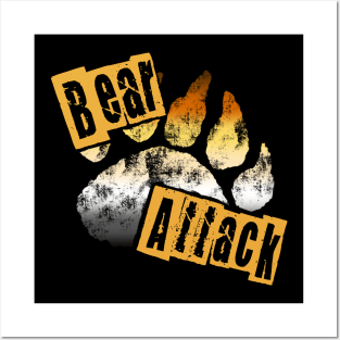 Bear Attack Gay Bear Pride Flag and Paw Posters and Art